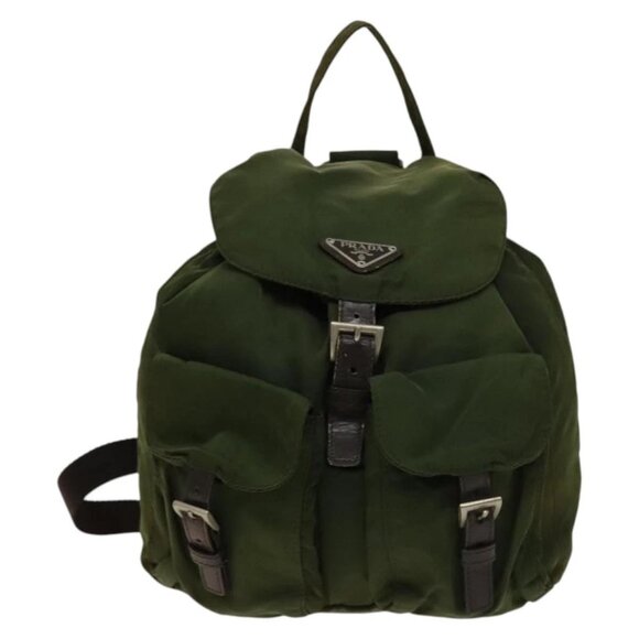 PRADA Backpack Nylon Khaki Auth th6262 - Picture 1 of 15